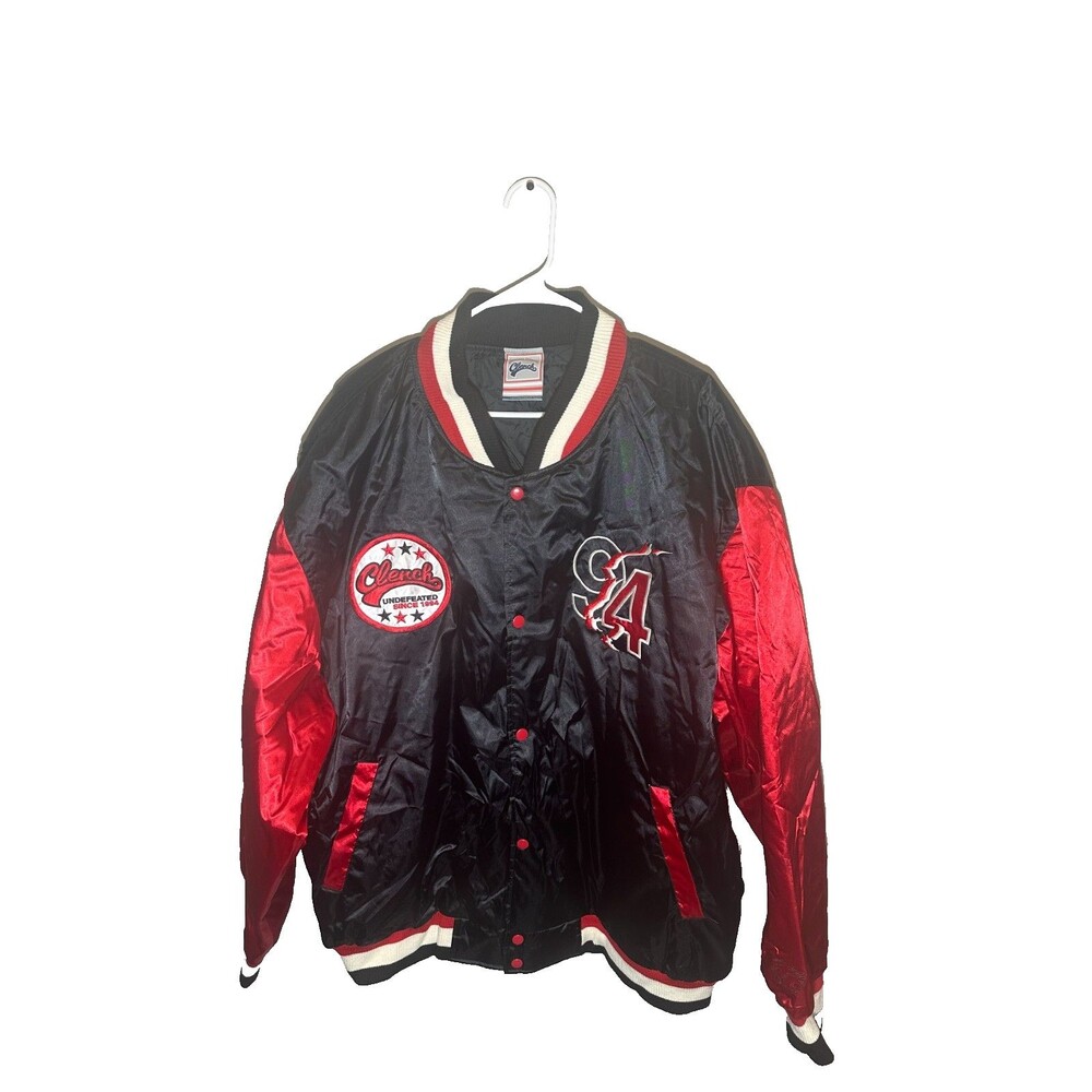 Vintage Clench 1994 Satin Bomber Jacket 4XL NWT Y2K Hip Hop Baggy Streetwear Big